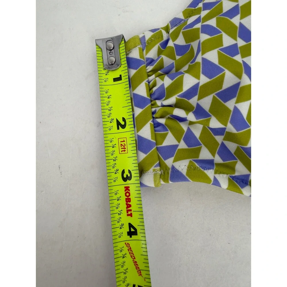 Shade &‎ Shore Womens Geometric Underwire Bikini Top Green Purple White Sz 34C